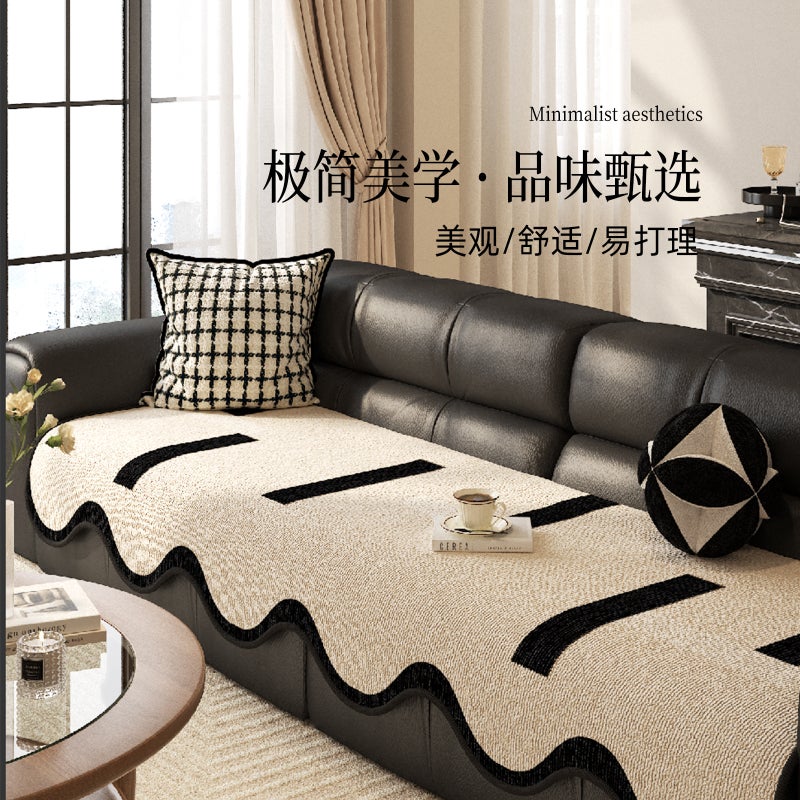 Sofa Cushion Four-Season Universal Anti-Slip Cushion Cloth Accessible Luxury Straight Row One-Piece Special-Shaped Cushion^H - Image 2