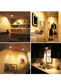 Excefore 2 Pack Dual Head Battery Operated Spotlights with Remote 13 Color Dimmable and Brightness Accent Lights Indoor Wireless RGB LED Spot Light with 360 Degrees Rotatable Head Stick on Wall Hallway White  - Image 4
