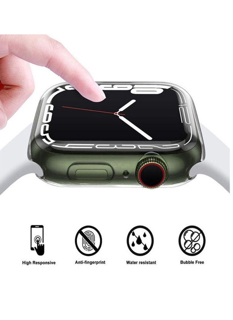 Generic - All Around Protective Shell Anti-Scratch Bumper Cover Case for Apple Watch 7 Series (45mm) Clear - Image 1