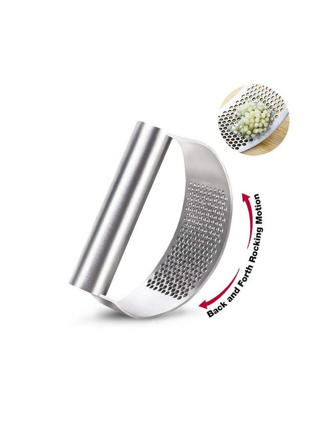 TASKHOUSE Garlic Press Squeezer Stainless Steel Rocker Crusher & Chopper for Garlic & Ginger with Ergonomic Handle (Pack of 1) - Image 2