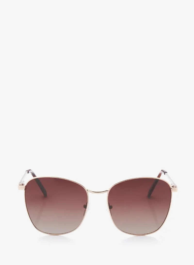 Lee Cooper Polarized Sunglasses Gold Frame Gradient Brown Mirror Lens 55mm  - LC1207C01