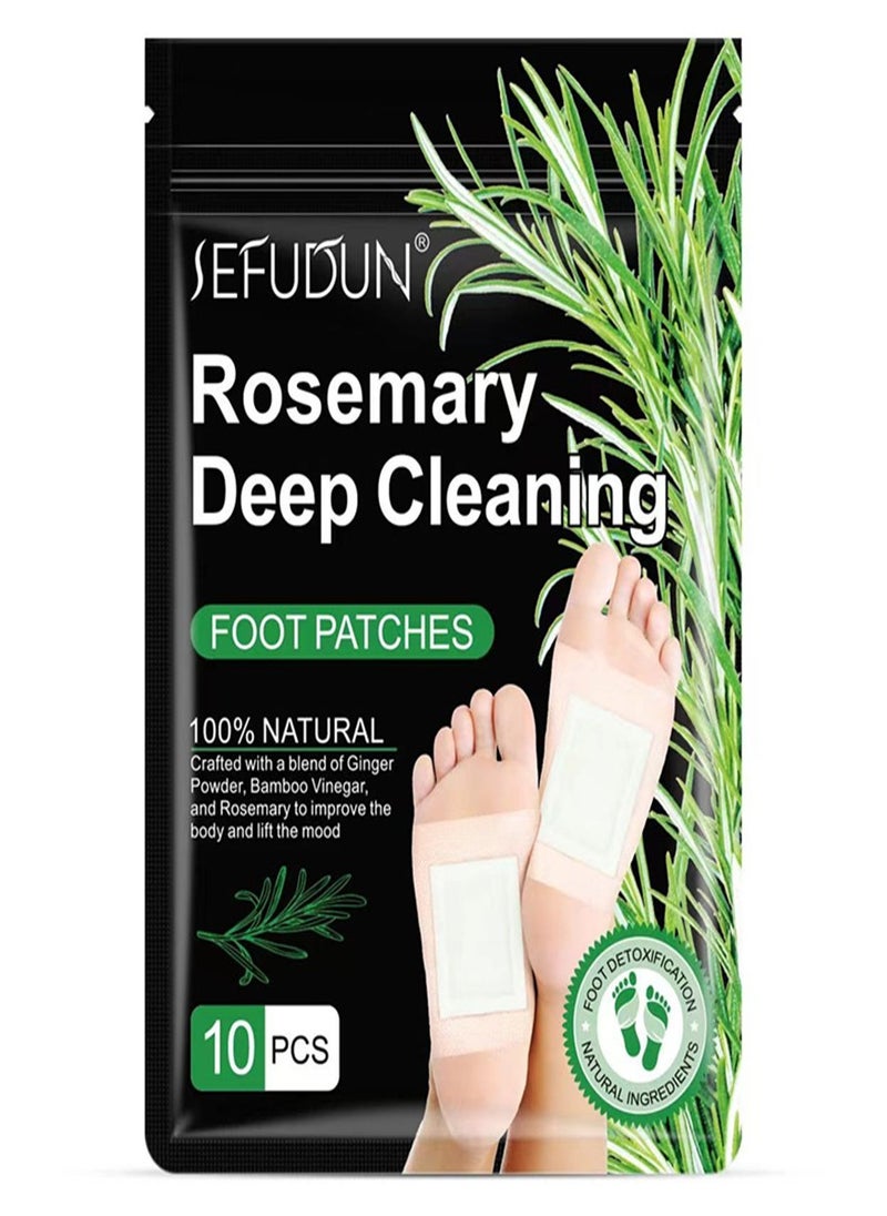 Sefudun 10Pcs Natural Bamboo Ginger Powder Foot Pad For Foot Care Deep Cleansing  - Image 1