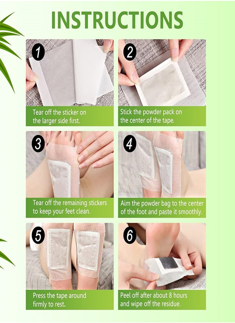 10Pcs Natural Bamboo Ginger Powder Foot Pad For Foot Care Deep Cleansing