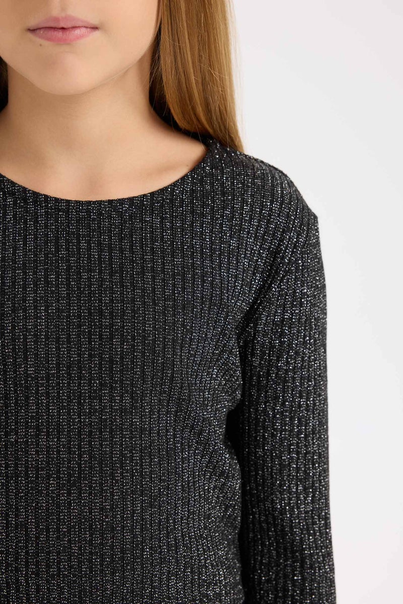 ديفاكتو طقم بناتي سليم فيت قماش لامع بلوزة وليجن - قطعتين - Image 5