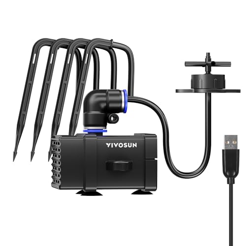 VIVOSUN FlexFeed Drip Irrigation Kit, 4W Automatic Irrigation System with Pump & 4 Drip Emitters, App-Controllable Professional Plant Watering Drip Kit for VGrow Smart Grow Box - Image 1