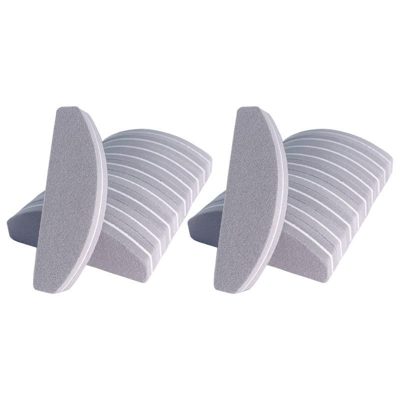 GigaGround 20 PCs Nail Buffers Double Sided Nail Files Buffer Blocks 100180 Grit Portable Washable Sanding Buffing File Arc Shape Grey - Image 2