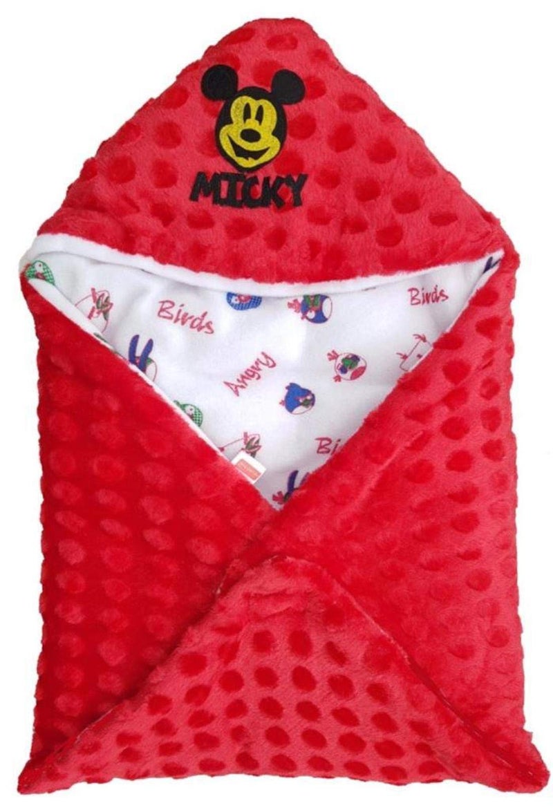 BRANDONN Flannel 68x68 cm Blanket Cum Sleeping Bag, Red, Cream, Pack of 2 - Image 2