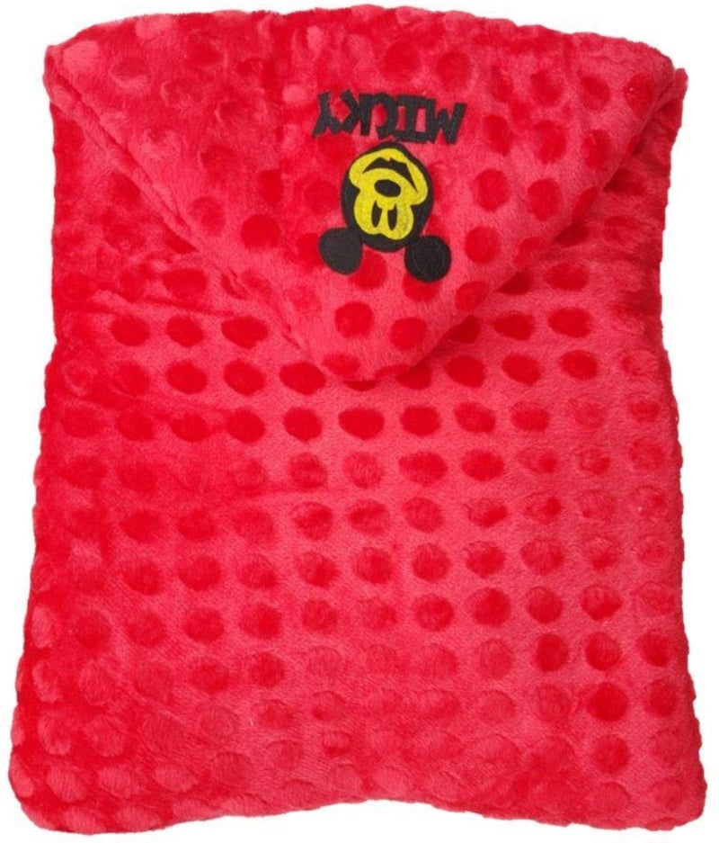 BRANDONN Flannel 68x68 cm Blanket Cum Sleeping Bag, Red, Cream, Pack of 2 - Image 3