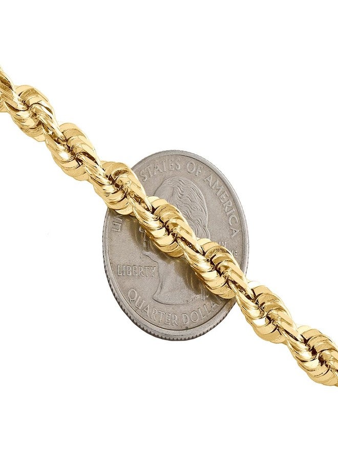 GLD Shop Rope Bracelet - 2MM/4MM/6MM Sizes - 6/7/8/9 Inch Lengths - Gold/White Gold - Unisex (7, 6MM Gold) - Image 2