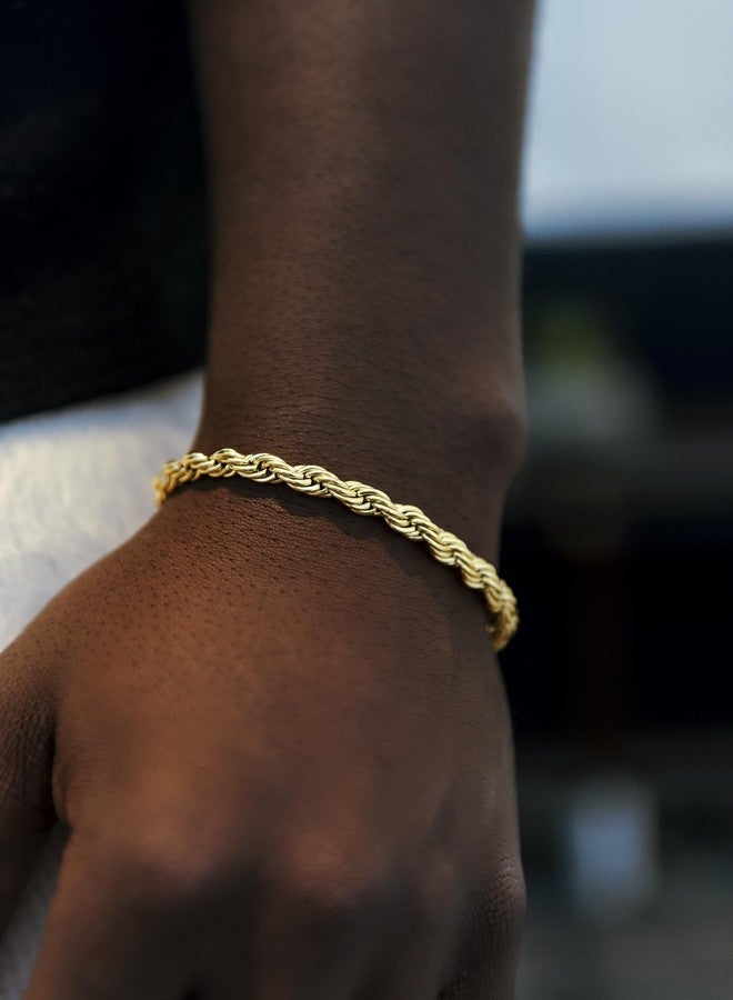 GLD Shop Rope Bracelet - 2MM/4MM/6MM Sizes - 6/7/8/9 Inch Lengths - Gold/White Gold - Unisex (7, 6MM Gold) - Image 5