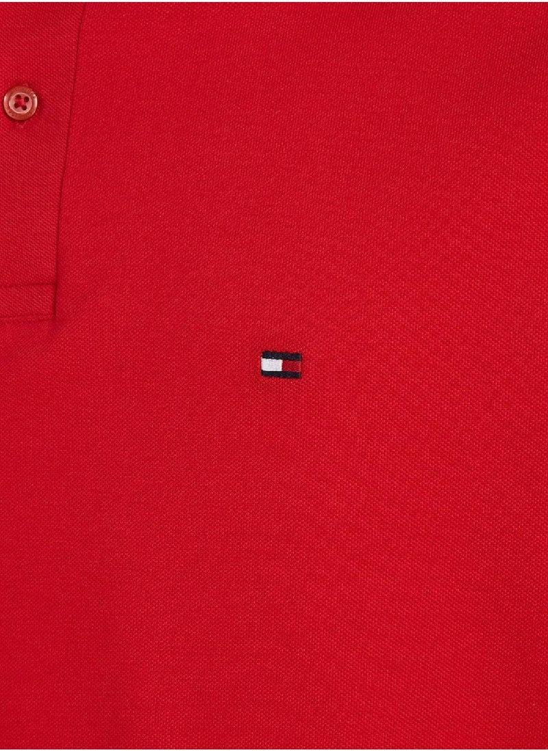 Tipped Placket Flag Embroidery Polo
