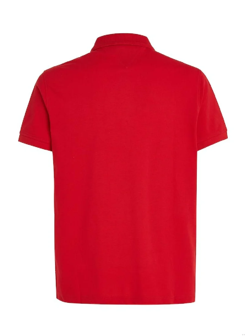 TOMMY HILFIGER Tipped Placket Flag Embroidery Polo