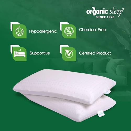 ORGANIC SLEEP Standard Pincore Pillow, 100% Natural Latex, Size 27x15x5 Inch, Pack of 2 with 100% Natural Cotton Cover, Pincore Technology & Bounce Back Property, Breathable, Supportive, Density 45 - Image 5