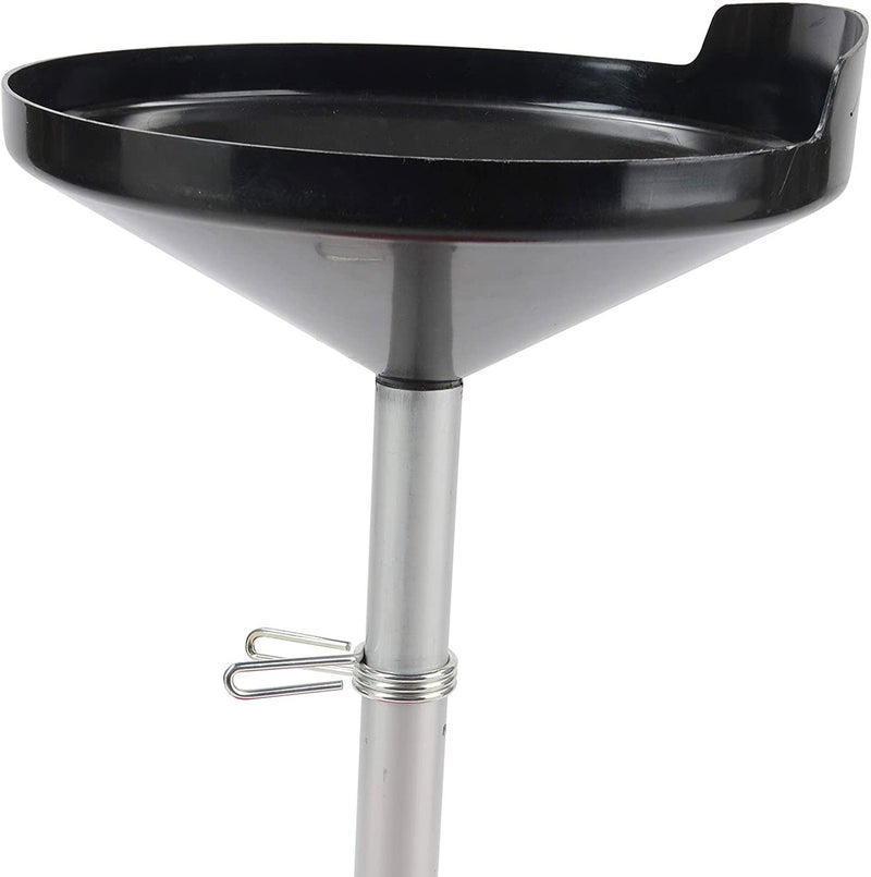 Lincoln 3508 8 Gallon Waste Fluid Drain Tank, 36-65" Adjustable Funnel Height, 17.5" Bowl, High-Density Polyethylene, Oil Filter Shelf, Draining Spigot and Bung Port, 4 2.5" Swivel Casters, Red - Image 3