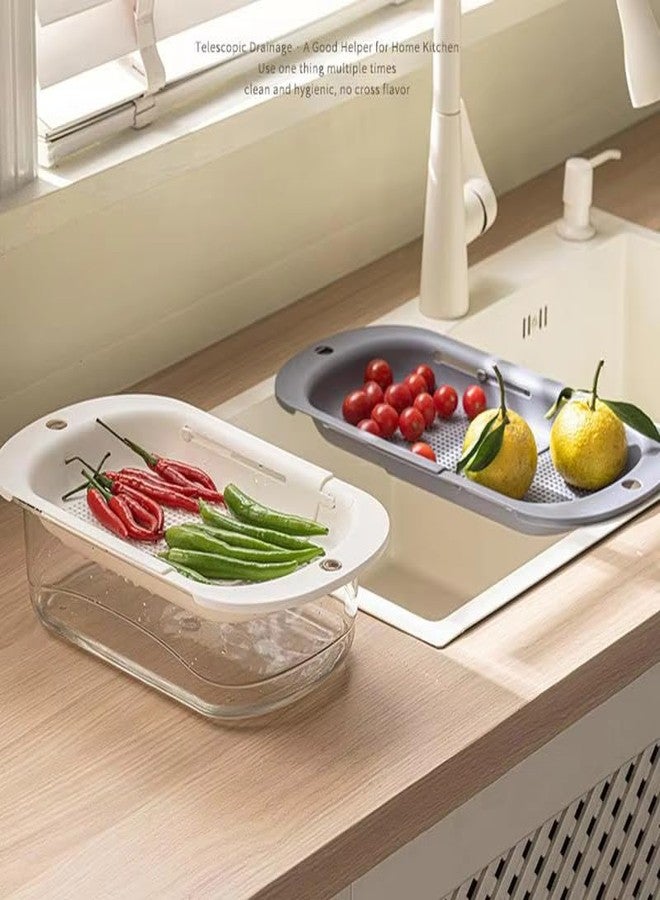 MUGATH Kitchen Sink Draining Basket | Multi-Purpose Over-Sink Expandable Drain Basket | Space-Saving Kitchen Strainer for Fruits, Vegetables & Utensils - Image 2
