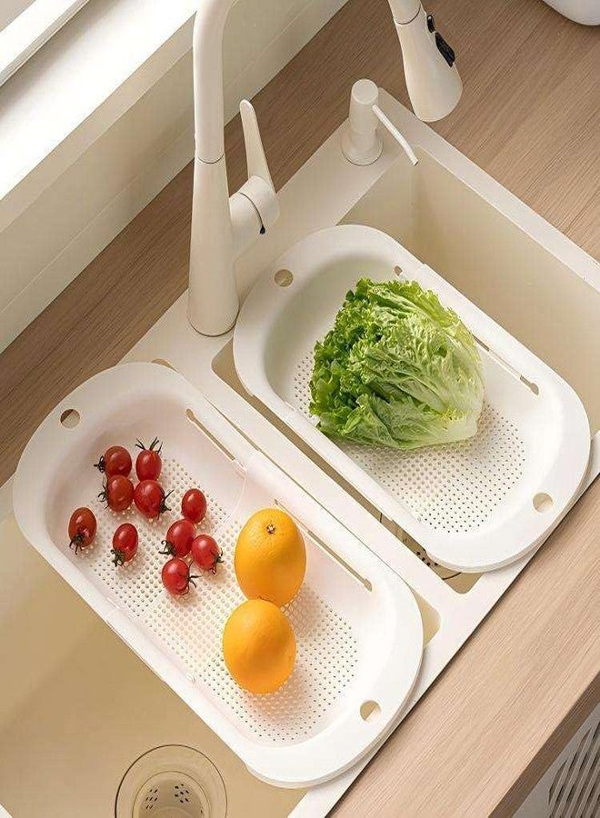 MUGATH Kitchen Sink Draining Basket | Multi-Purpose Over-Sink Expandable Drain Basket | Space-Saving Kitchen Strainer for Fruits, Vegetables & Utensils - Image 1