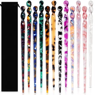 12 Pieces Acetate Hair Sticks Styling Hair Chopsticks Hair Accessories Tortoise Shell Hairpin Leopard Print Hair Pins Chinese Retro Hairpins Disk Hair Sticks for Women Elegant Colors - pzsku/ZAD8A13A26DC5441C3827Z/45/1746222787/d9a10bf3-2ea2-4af1-990b-bebd186c06e8