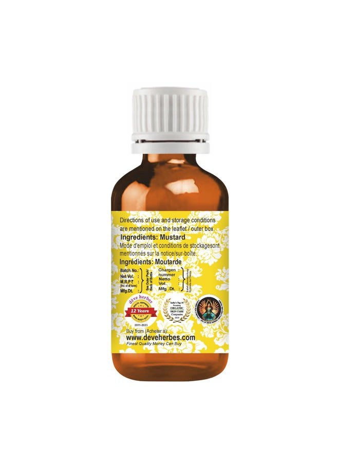 Deve Herbes Pure Mustard Oil (Brassica juncea) Cold Pressed (Pack of Two) 100ml X 2 (6.76) - Image 4