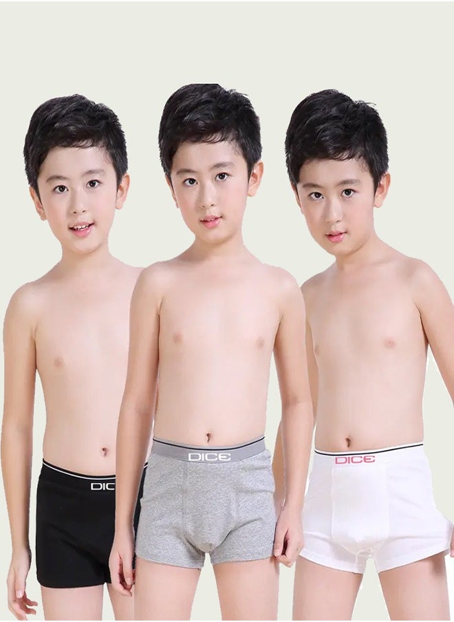 DICE - A set of plain boys' boxer shorts, 6 pieces, comfortable cotton - Image 1