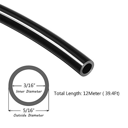 Beduan Pneumatic Tubing Pipe 516 OD Black Air Compressor PU Line Hose Tube for Water Fluid Transfer 12Meter 394ft - Image 3