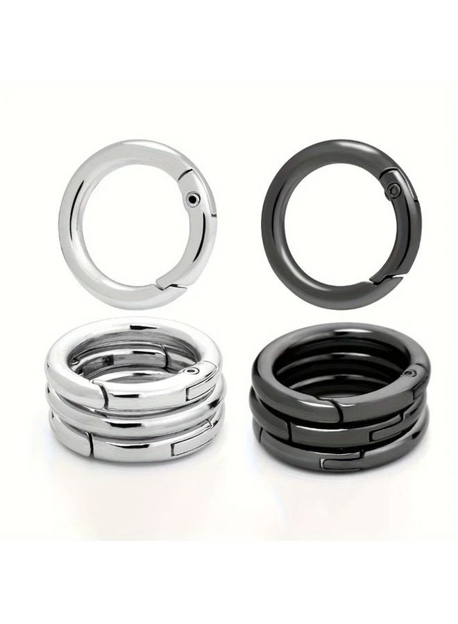 10 Pack Gun Black Spring Loaded Carabiner Clips Keychain Rings Replacement Buckles - Image 2
