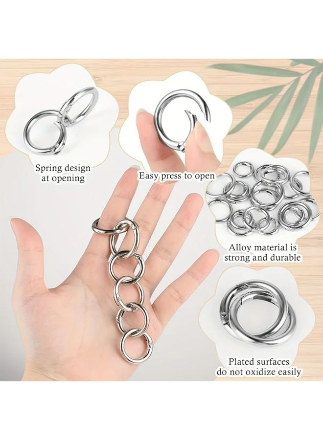 10 Pack Gun Black Spring Loaded Carabiner Clips Keychain Rings Replacement Buckles - Image 5