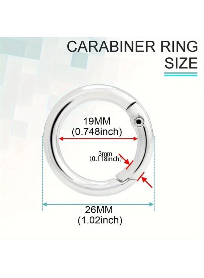 10 Pack Gun Black Spring Loaded Carabiner Clips Keychain Rings Replacement Buckles - Image 3