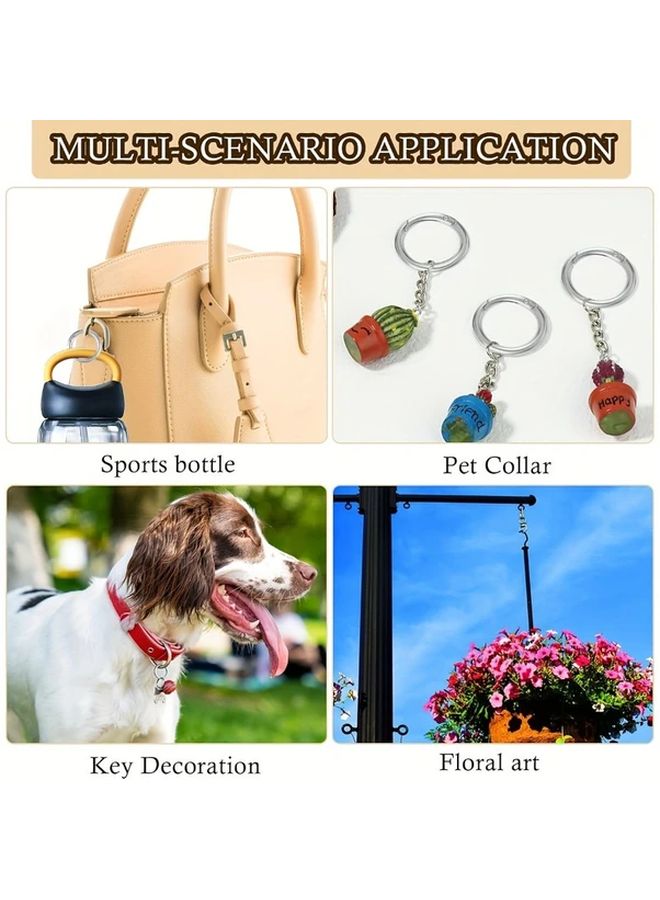 10 Pack Gun Black Spring Loaded Carabiner Clips Keychain Rings Replacement Buckles - Image 4