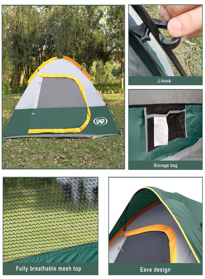 unp Camping Tent 4 Person, Waterproof Windproof Tent with Rainfly Easy Set up-Portable Dome Tents for Camping (Dark Green) - Image 4
