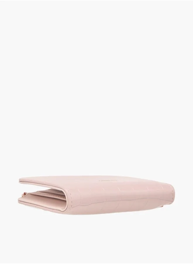 سيليست Womens Textured Bi-Fold Wallet With Zip Closure
