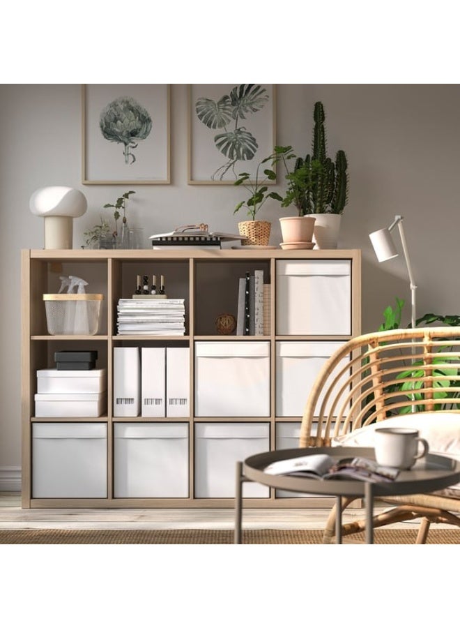 DRONA دروونامكعب تخزين نسيج أبيض 33x38x33 سم يناسب رف كالاكس، منظم قابل للطي - Image 2