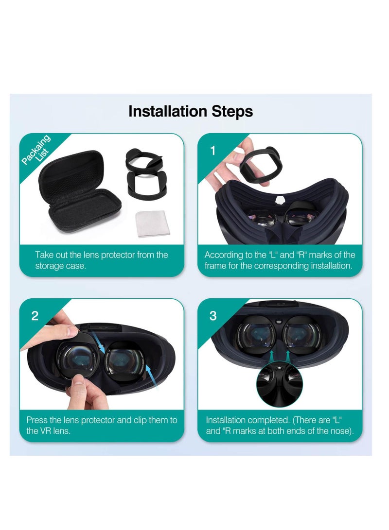 general Lens Protector Cover for Playstation VR2, Rubber Protector, Easy to Wash and Air Dry Soft Silicone Dust Proof  Anti-Scratch PSVR2, Glasses Bumper (Black) - Image 3