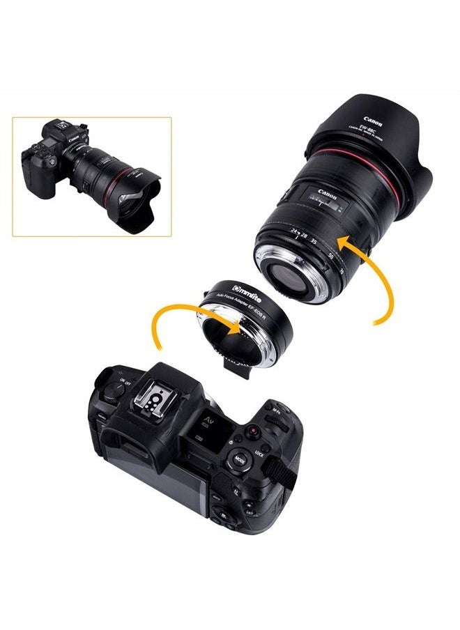 CM-EF-EOS R Lens Adapter, Electronic Auto-Focus EF to R Mount Adapter for Canon EF/EF-S Lens to EOS R, EOS RP, EOS R6, EOS R5 Series Mirrorless Cameras
