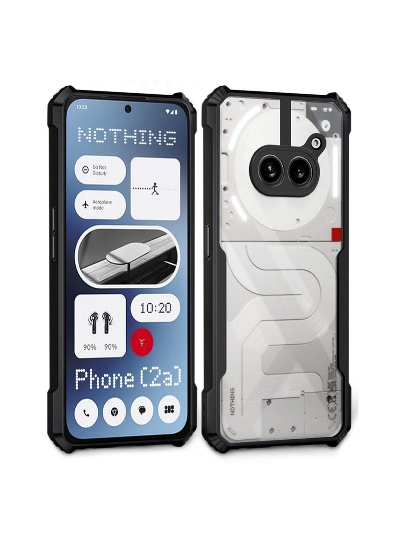 Wtech Nothing Phone (2a) 5G 2024 / Nothing Phone (2a) Plus 5G 2024 Luxury Airbag Bumper Shockproof Shell Transparent Acrylic With Camera Lens Protection Case Cover - Clear/Black  - Image 2