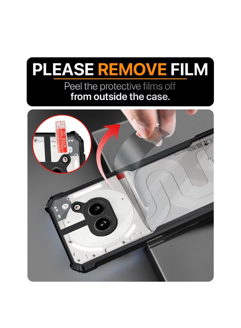 Wtech Nothing Phone (2a) 5G 2024 / Nothing Phone (2a) Plus 5G 2024 Luxury Airbag Bumper Shockproof Shell Transparent Acrylic With Camera Lens Protection Case Cover - Clear/Black  - Image 3