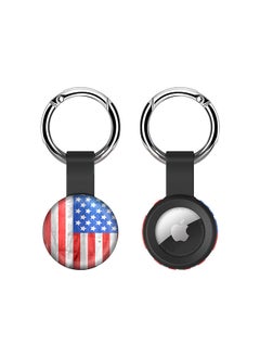 Stylizedd Airtag Case Metal Key Ring with Tough Case for Apple Airtag cover - USA Grunge Flag  - Image 1