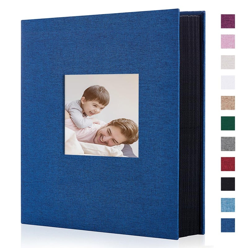 Artmag Fabric Photo Album 4x6 400 Large Capacity for Family Wedding Anniversary Linen Album Holds 400 Vertical Photos (400 Pockets  Blue)