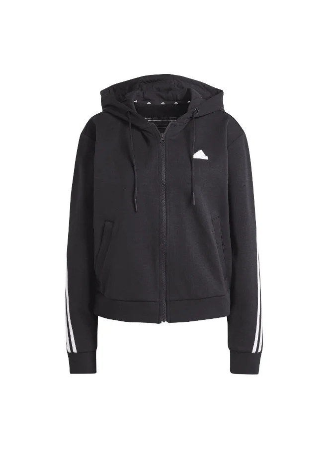 Adidas Adidas W Fi 3S Fz Hd Black Training Track Tops For Women Xs