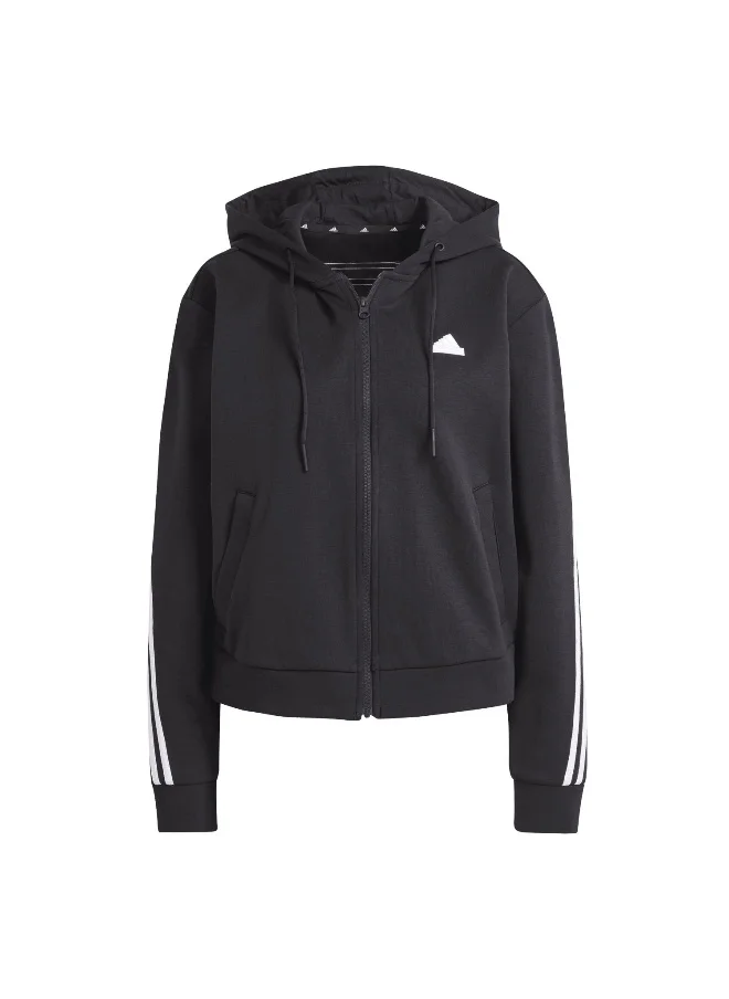 Adidas Adidas W Fi 3S Fz Hd Black Training Track Tops For Women Xs