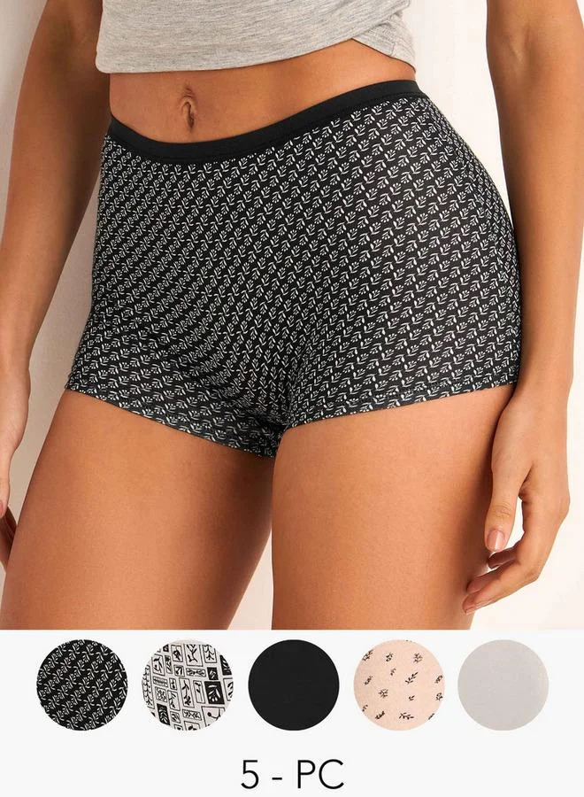 Splash FAV Set of 5 - Boyshort Briefs with Assorted Design