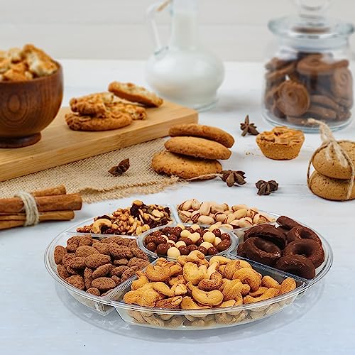 R-kay Rkay 4 Pack 6 Sectional Clear Plastic Serving Trays For Party Heavy Duty Party Trays For Serving Food 12 Inch Trays And Platters Veggie Tray PlatterDivided Serving Tray - Image 3