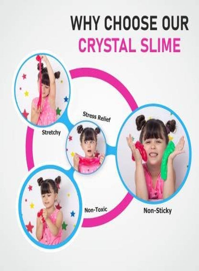 SNEKI 12 Slime Kit Non Sticky Crystal Clay Kids Slime Jelly Putty Toy for Kids Educational Creative DIY Toys Stress Relief Toy Kit for Girls Boys with Glitter Charms Stars Food Colors Beads Ball Set - Image 4