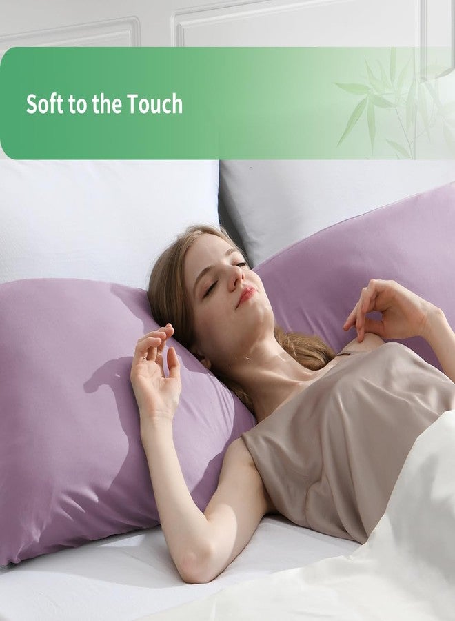 Parkdeny Body Pillowcase, Cooling Viscose from Bamboo Pillow Cover with Zipper Closure, Soft Moisture-Wicking for Hot Sleepers, Hair and Skin-Friendly, Light Purple, 1 Pack - Image 3