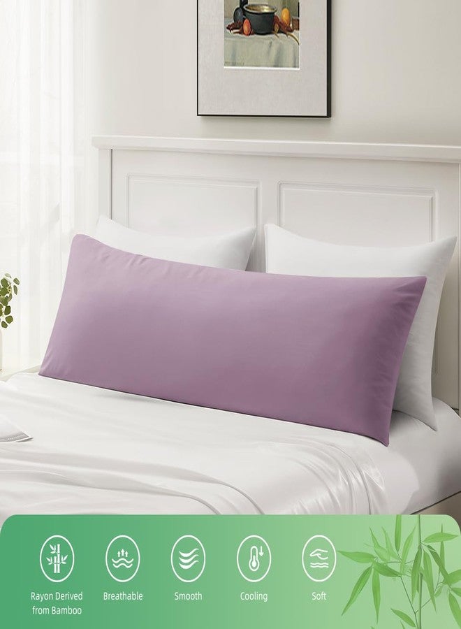 Parkdeny Body Pillowcase, Cooling Viscose from Bamboo Pillow Cover with Zipper Closure, Soft Moisture-Wicking for Hot Sleepers, Hair and Skin-Friendly, Light Purple, 1 Pack - Image 5