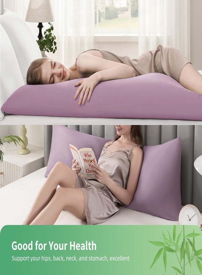 Parkdeny Body Pillowcase, Cooling Viscose from Bamboo Pillow Cover with Zipper Closure, Soft Moisture-Wicking for Hot Sleepers, Hair and Skin-Friendly, Light Purple, 1 Pack - Image 2