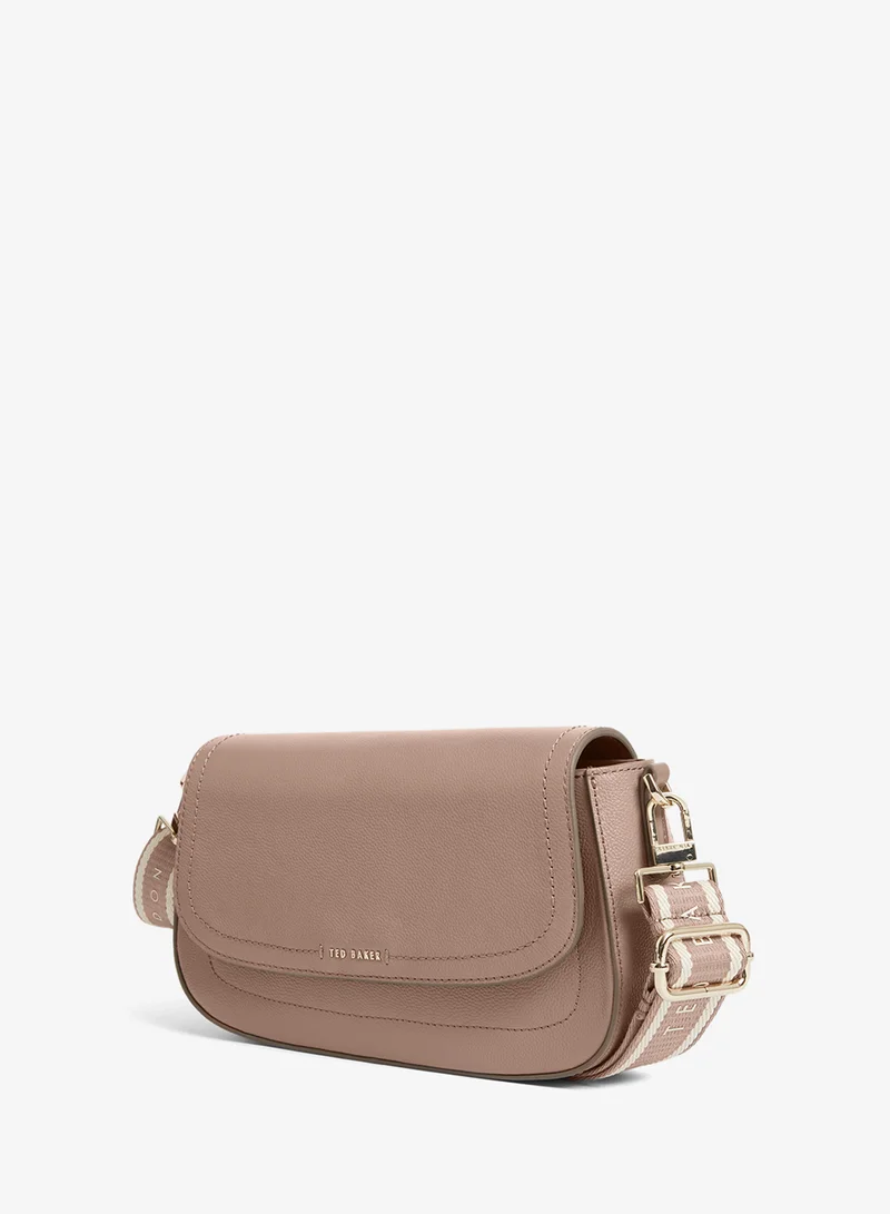 Ted Baker  Webbing Leather Flapover Crossbody Bag for Women | Best Price UAE