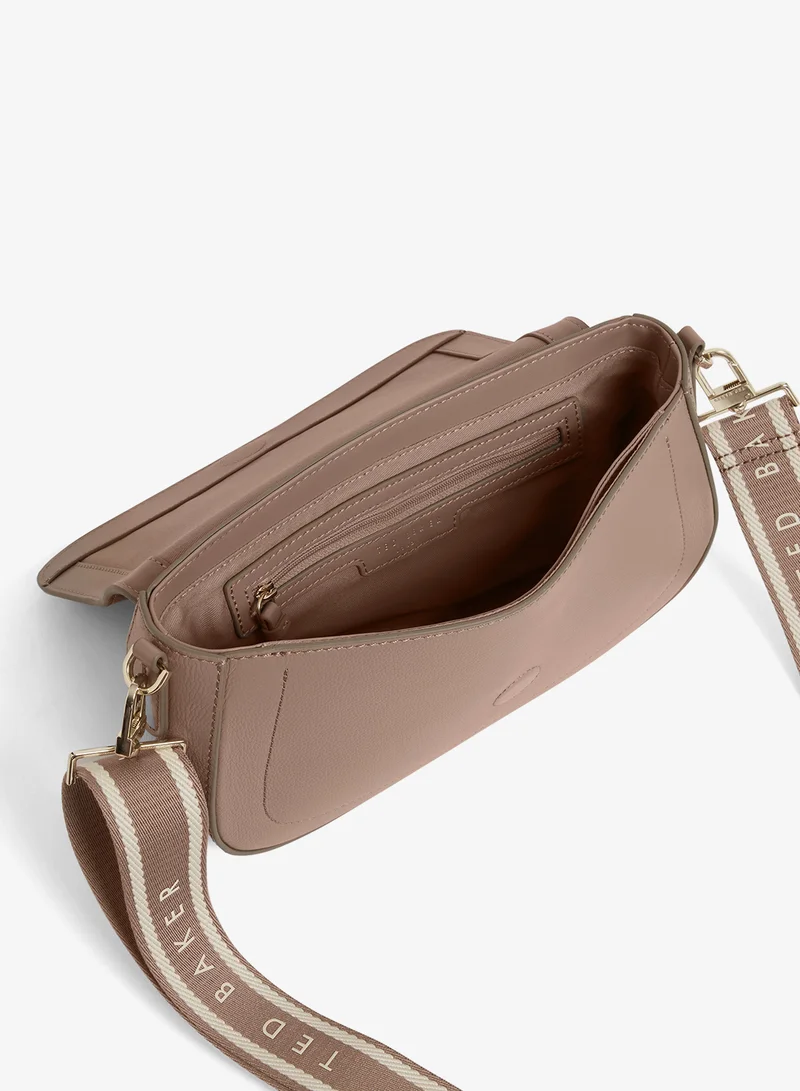 Ted Baker  Webbing Leather Flapover Crossbody Bag for Women | Best Price UAE