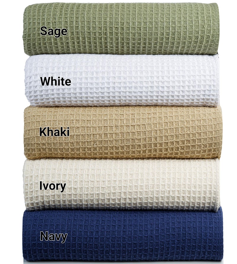Tex Trend 100 Cotton Blankets King Size  Durable and Versatile Waffle Weave Blankets for Year Round Coziness  Breathable  Lightweight  Khaki 90x108