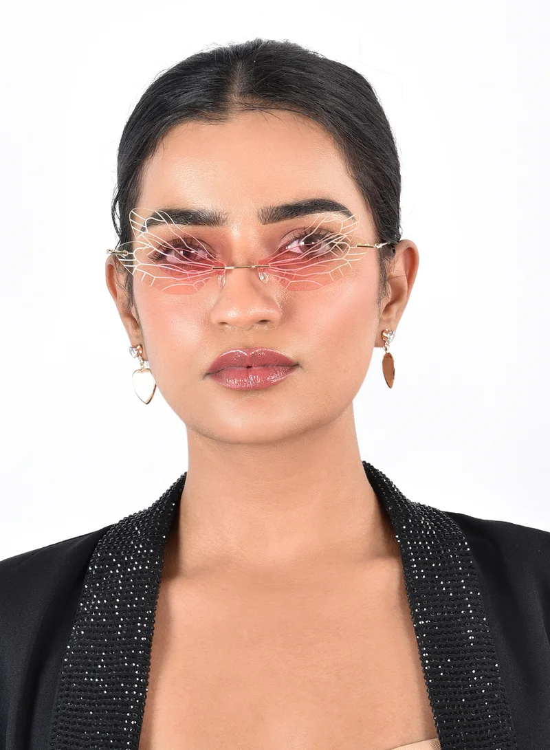 ووجلز نظارات شمسية فراشة وردي فاتح بابي زانثي حمراء