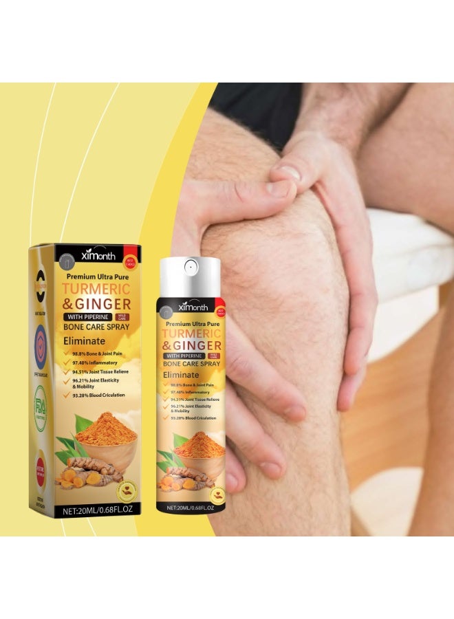 Ximonth Turmeric & Ginger Bone Care Spray, Premium Ultra Pure Formula with Piperine, 20ml, Mild Care Spray, Convenient Application, Portable Size, Suitable for Everyday Personal Care and Travel - Image 5